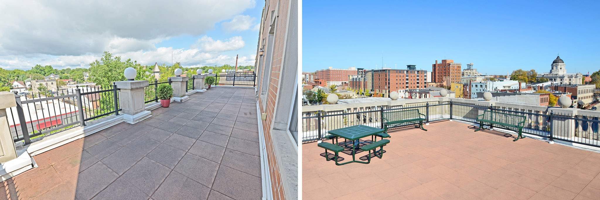 Take in the cool, crisp air by stepping onto one of the patios or balconies.